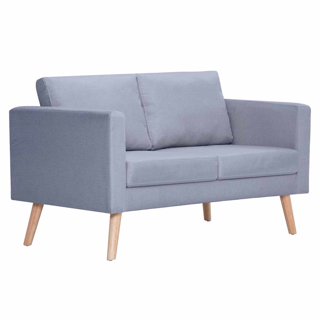 Σετ Σαλονιού Διθέσιος/Τριθέσιος Καναπές Ανοιχτό Γκρι από Ύφασμα
