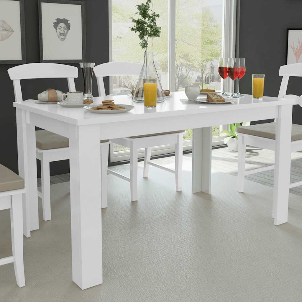 Τραπεζαρία Λευκή 140 x 80 x 75 εκ.