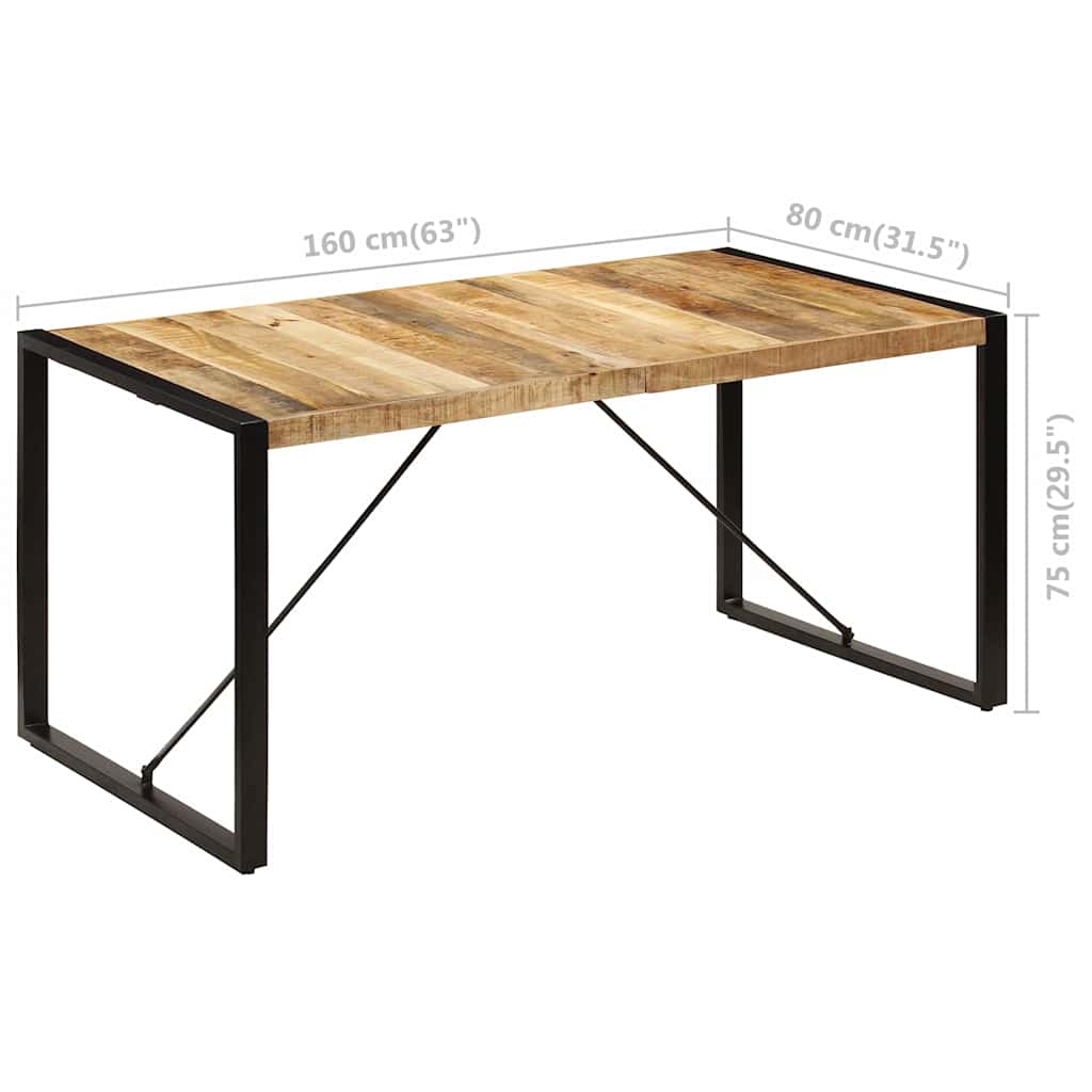 Τραπεζαρία 160 x 80 x 75 εκ. από Μασίφ Ξύλο Μάνγκο