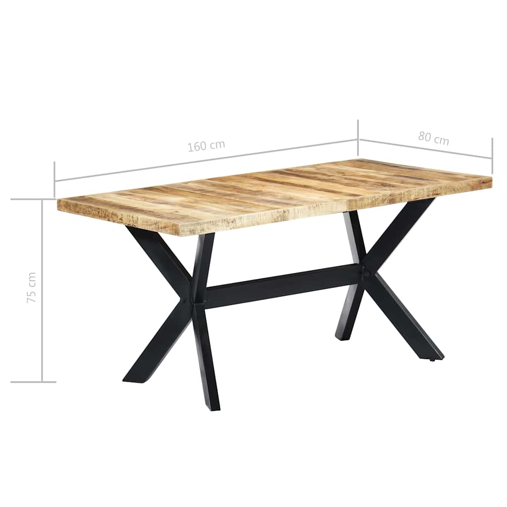 Τραπεζαρία 160 x 80 x 75 εκ. από Μασίφ Ακατέργαστο Ξύλο Μάνγκο