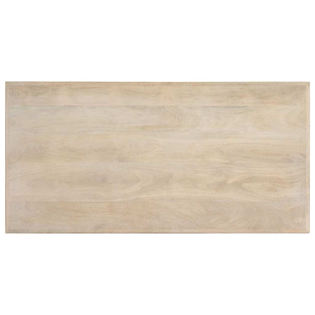 Τραπεζαρία Λευκή 120 x 60 x 75 εκ. από Μασίφ Ξύλο Μάνγκο