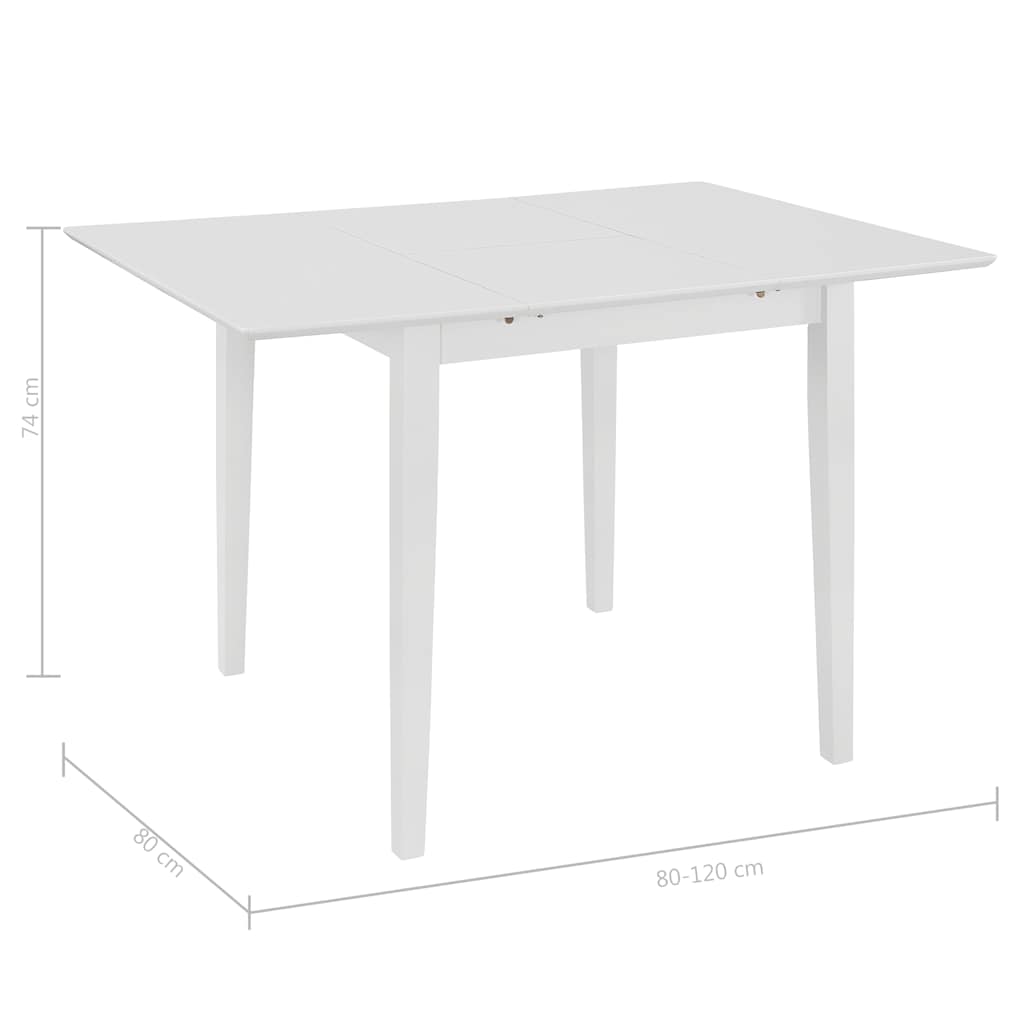 Τραπεζαρία Επεκτεινόμενη Λευκή (80-120) x 80 x 74 εκ. από MDF