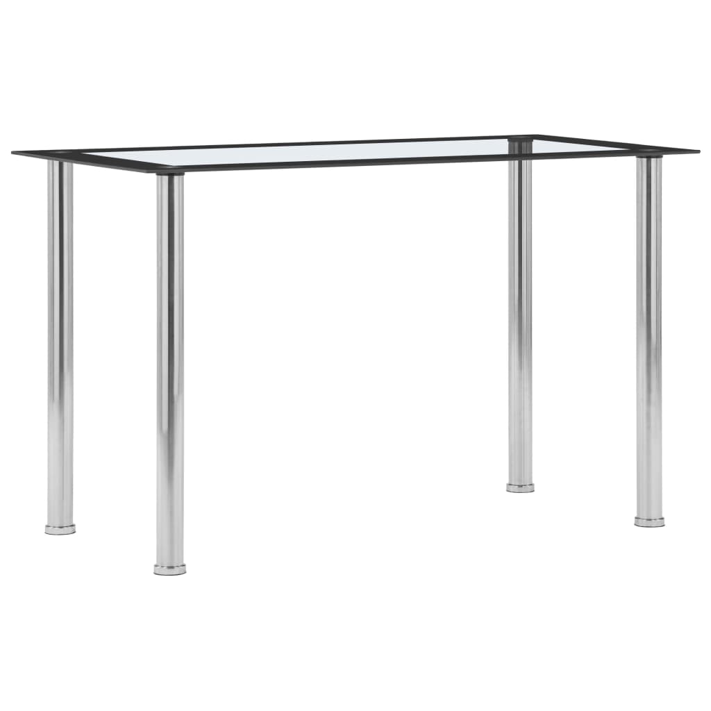 Τραπεζαρία Μαύρη / Διαφανής 120 x 60 x 75 εκ. από Ψημένο Γυαλί