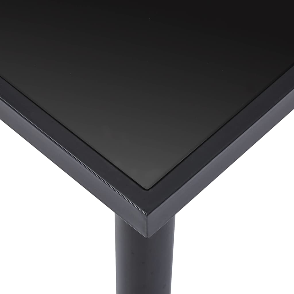 Τραπεζαρία Μαύρη 160 x 80 x 75 εκ. από Ψημένο Γυαλί