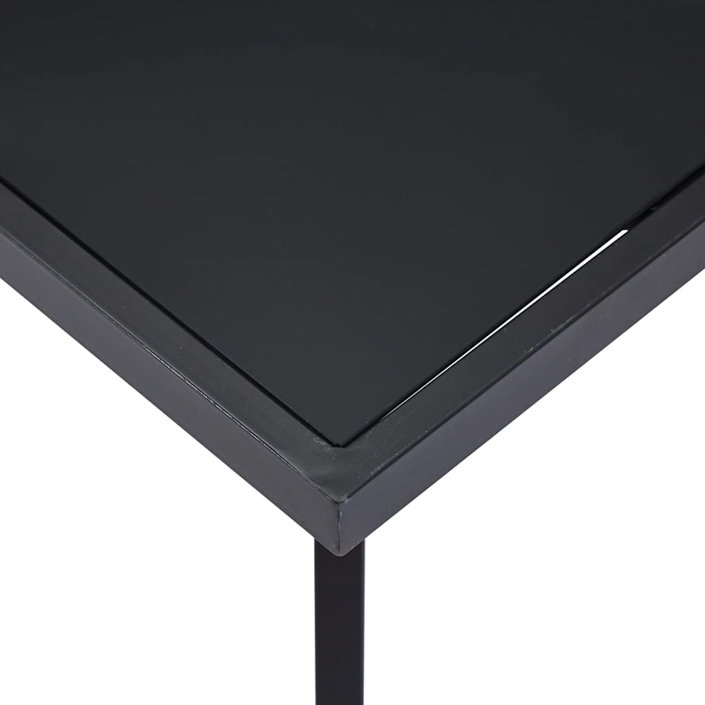 Τραπεζαρία Μαύρη 160 x 80 x 75 εκ. από Ψημένο Γυαλί