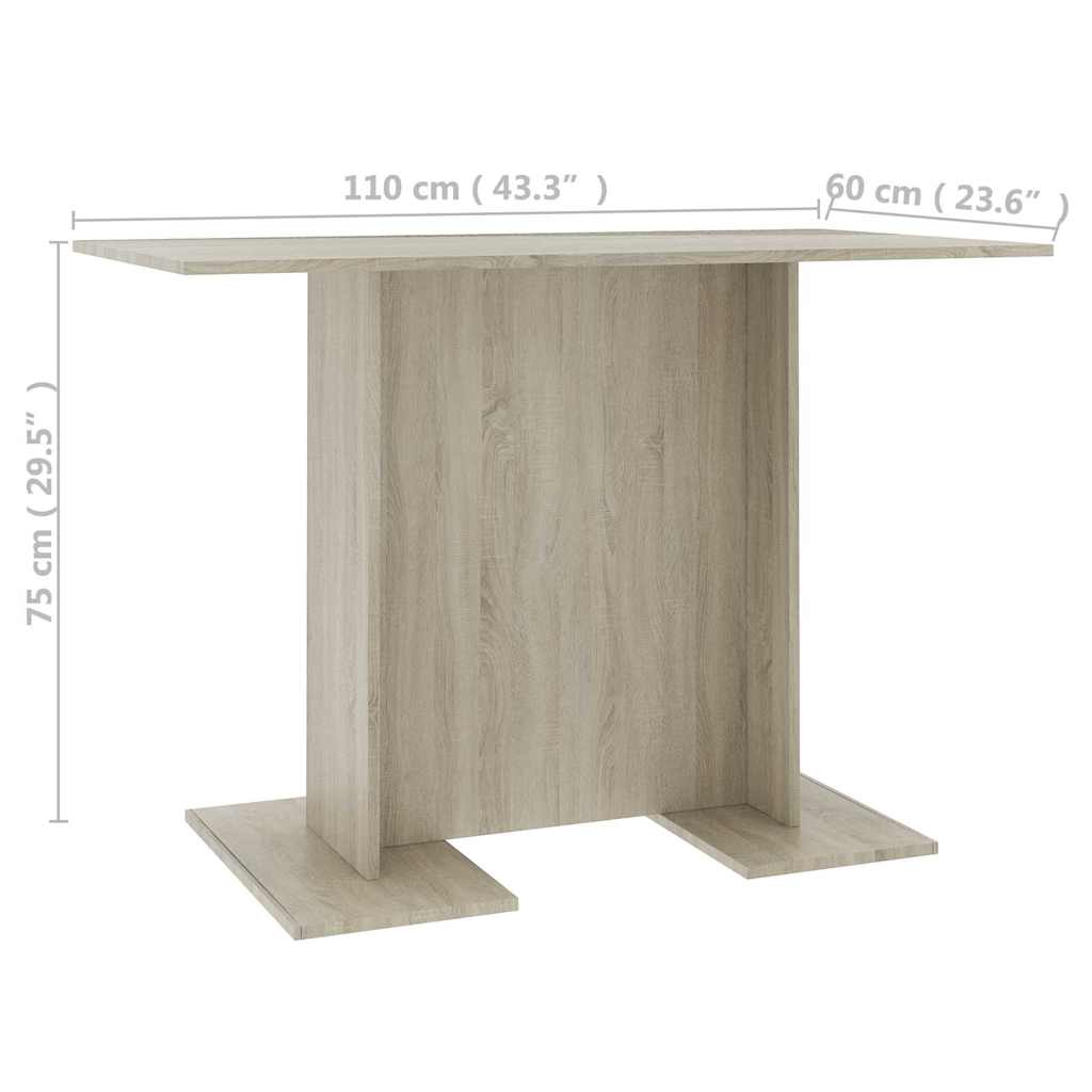 Τραπεζαρία Sonoma Δρυς 110 x 60 x 75 εκ. από Επεξ. Ξύλο