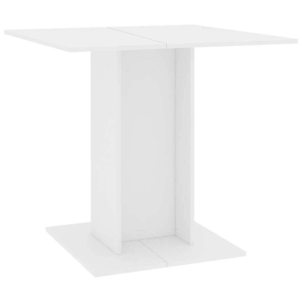 Τραπεζαρία Λευκή 80 x 80 x 75 εκ. από Επεξ. Ξύλο