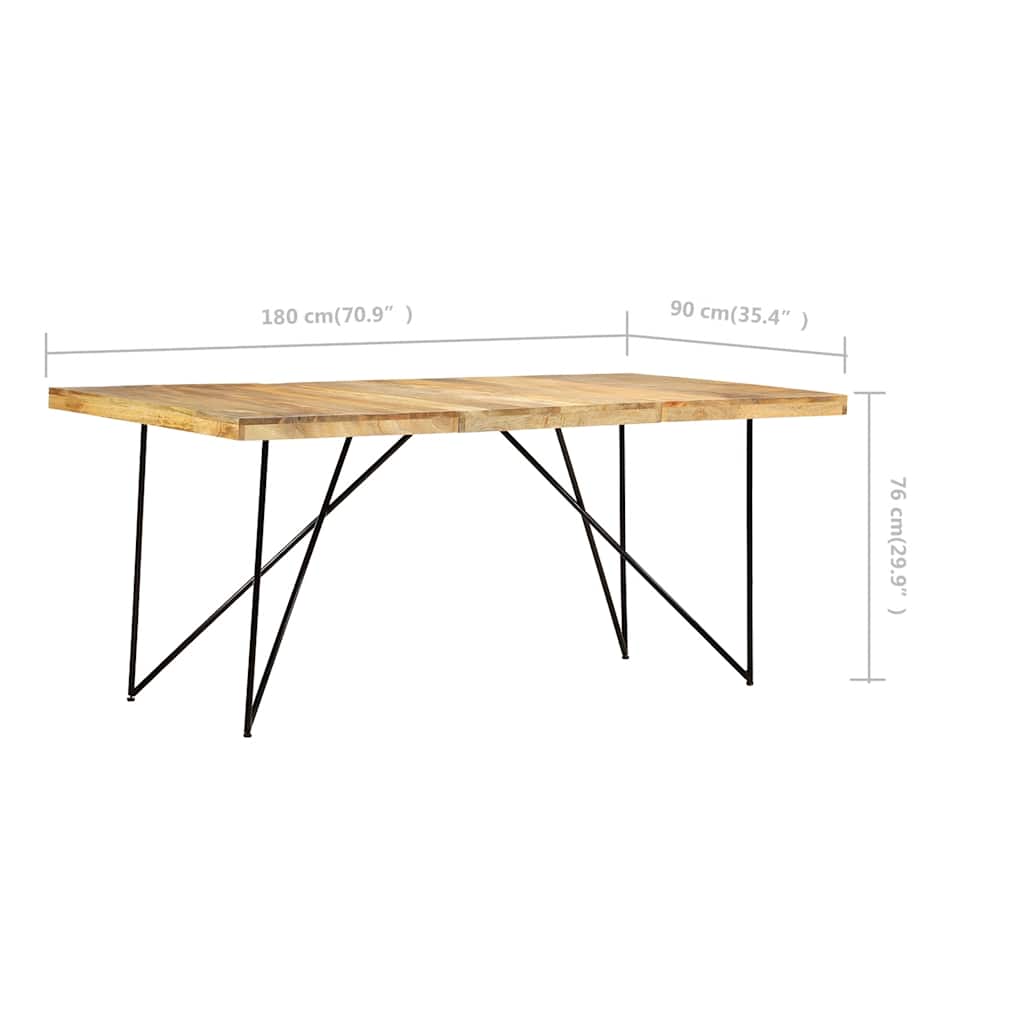 Τραπεζαρία 180 x 90 x 76 εκ. από Μασίφ Ξύλο Μάνγκο