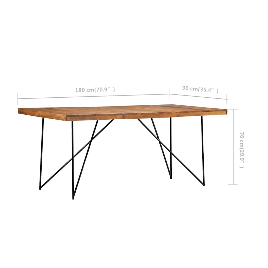 Τραπεζαρία 180 x 90 x 76 εκ. από Μασίφ Ξύλο Ακακίας