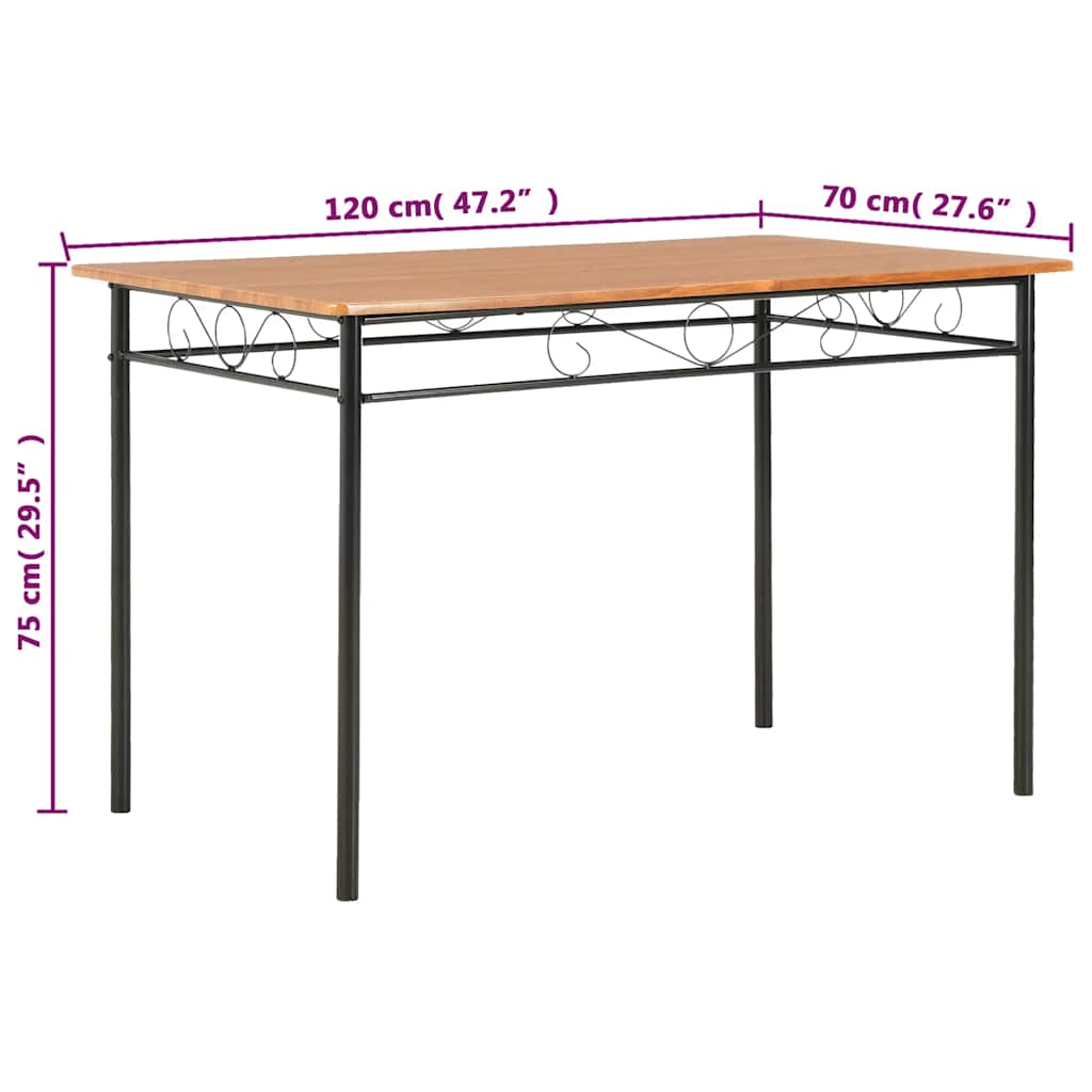 Τραπεζαρία Καφέ 120 x 70 x 75 εκ. από MDF
