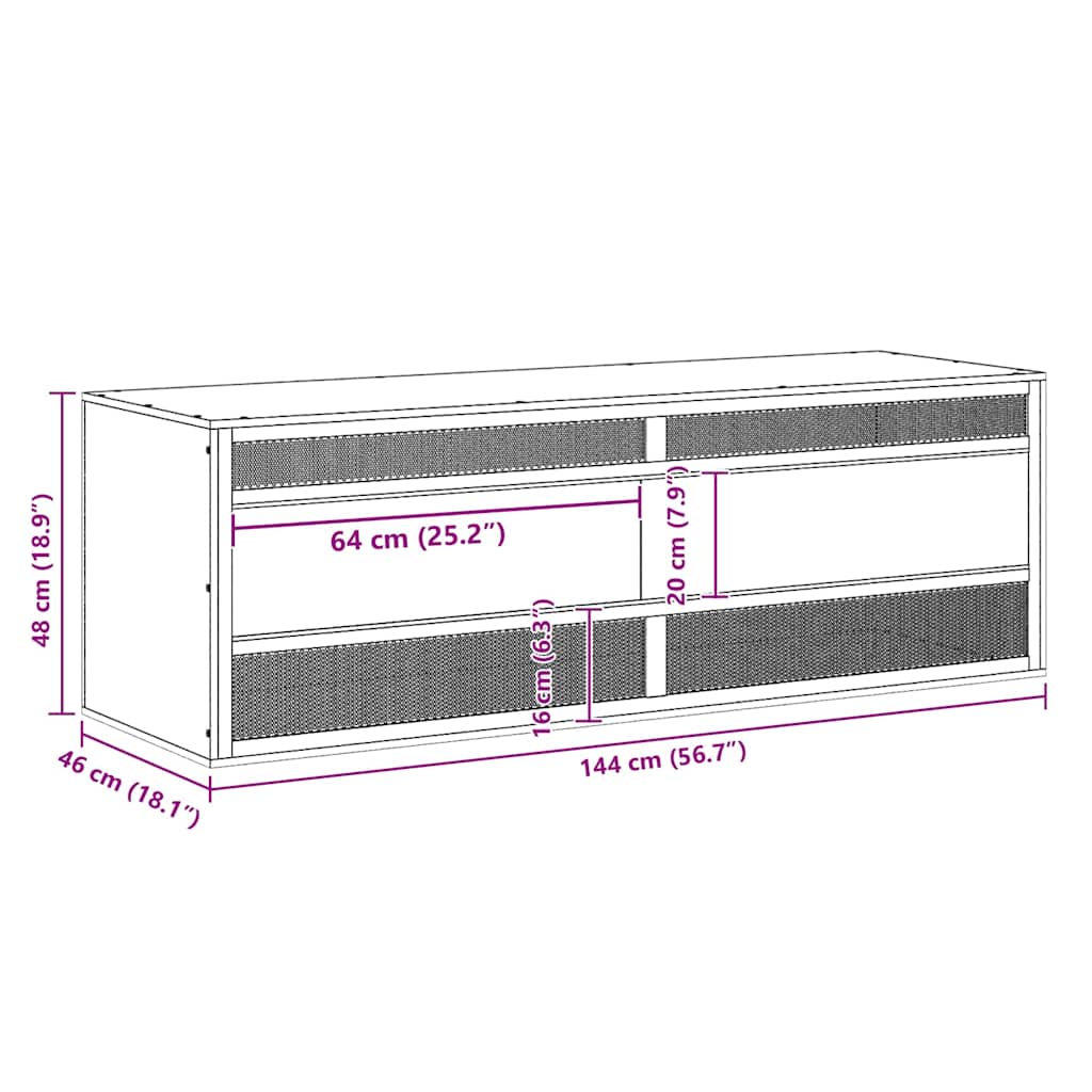 Ενυδρείο Ερπετών 144 x 46 x 48 εκ. από Επεξεργασμένο Ξύλο