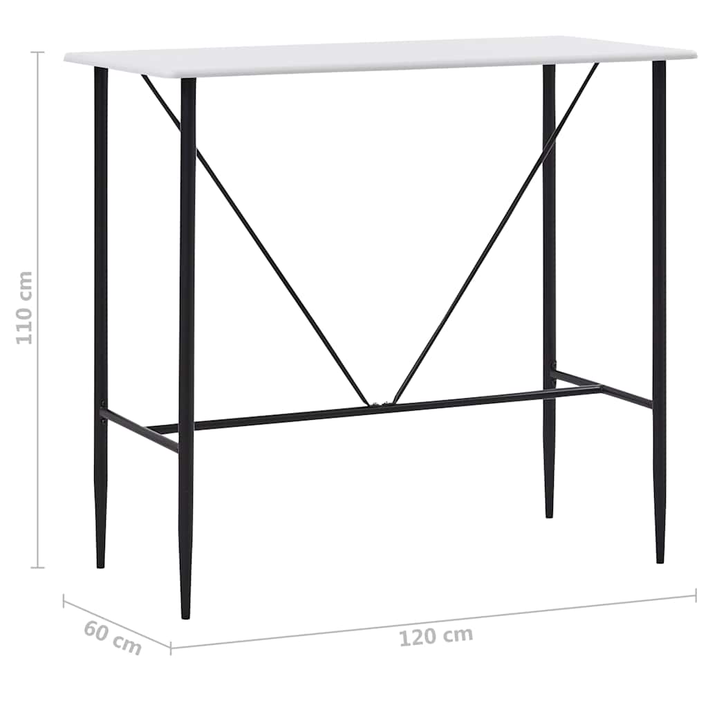 Τραπέζι Μπαρ Λευκό 120 x 60 x 110 εκ. από MDF