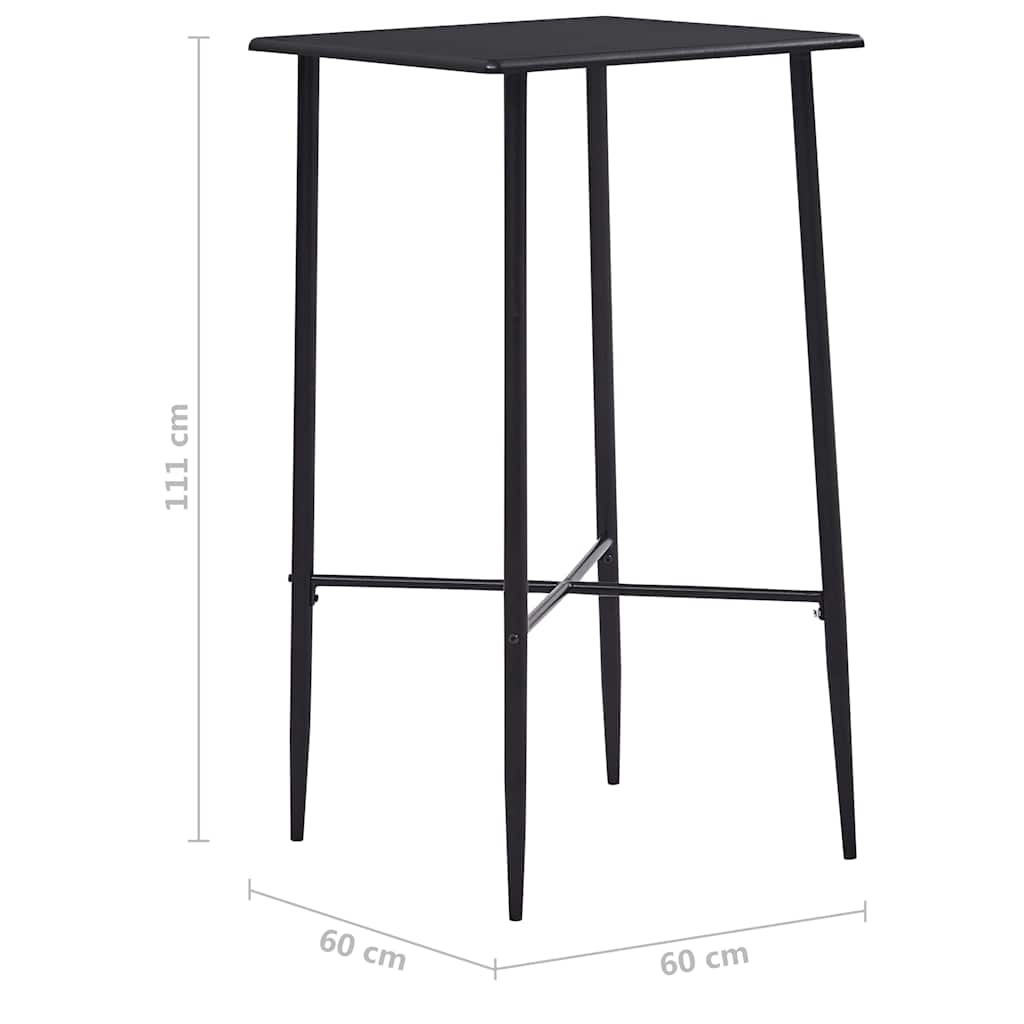 Τραπέζι Μπαρ Μαύρο 60 x 60 x 111 εκ. από MDF