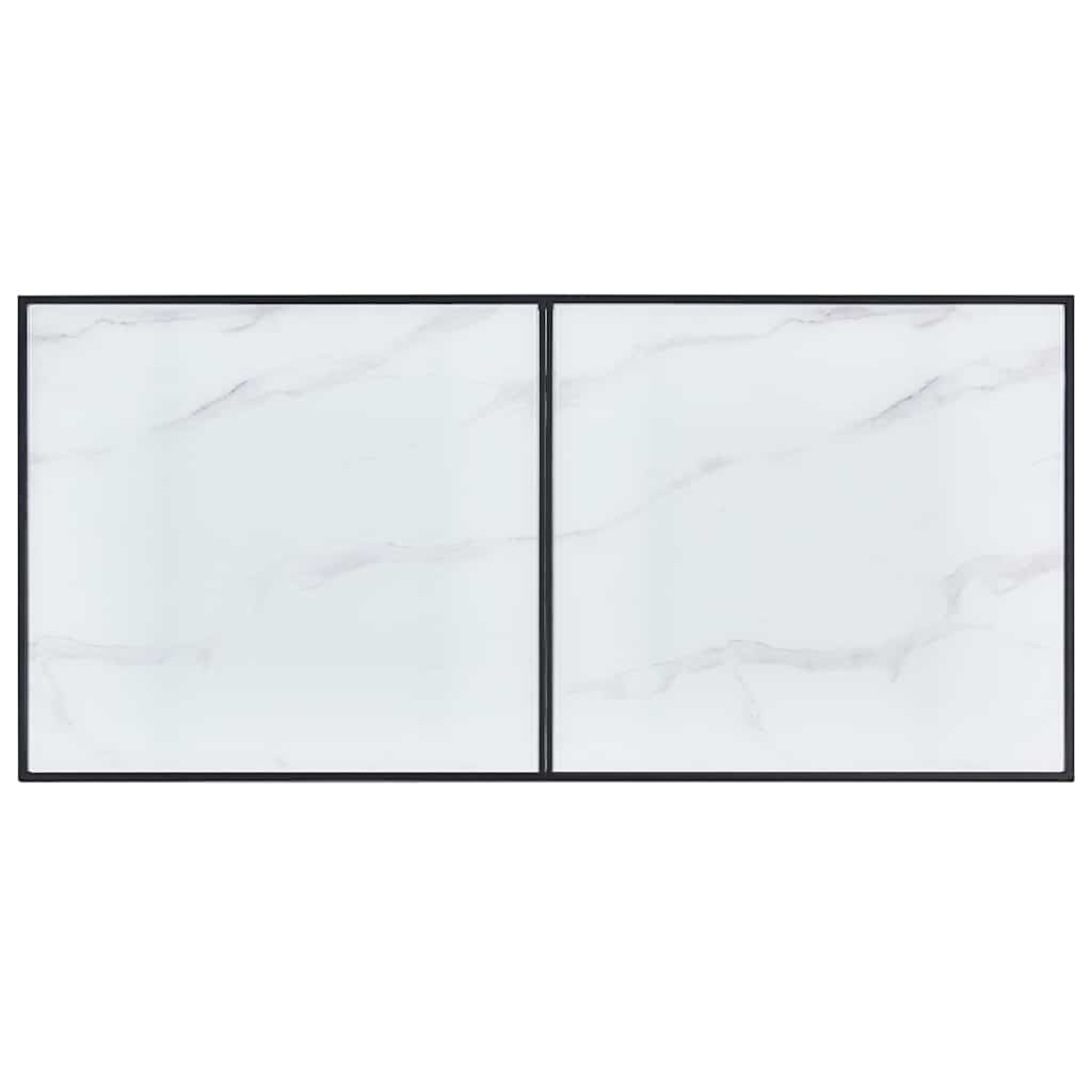 Τραπεζαρία Λευκή 160 x 80 x 75 εκ. από Ψημένο Γυαλί