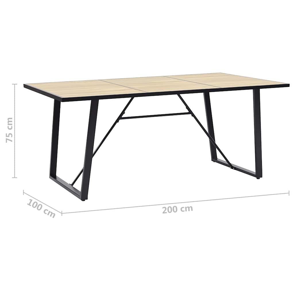Τραπεζαρία Χρώμα Δρυός 200 x 100 x 75 εκ. από MDF