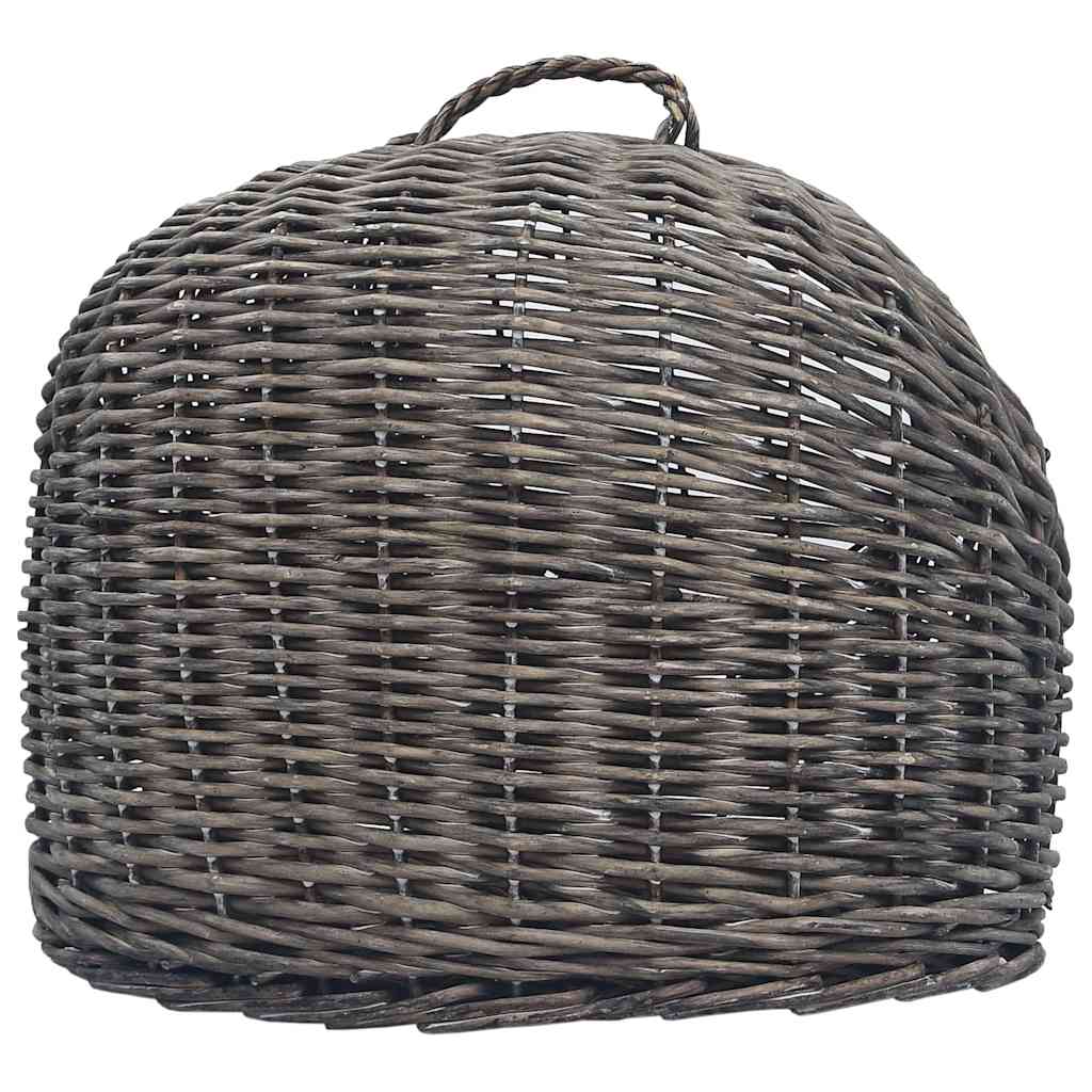 Καλάθι Μεταφοράς Γάτας Γκρι 60x45x45 εκ. από Φυσικό Ξύλο Ιτιάς