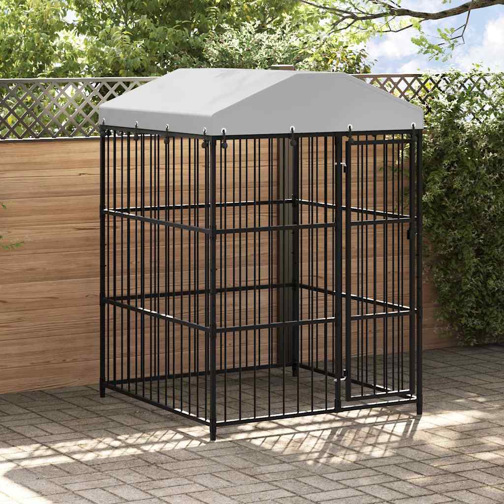 Κλουβί Σκύλου Εξωτερικού Χώρου 150 x 150 x 210 εκ. με Στέγαστρο