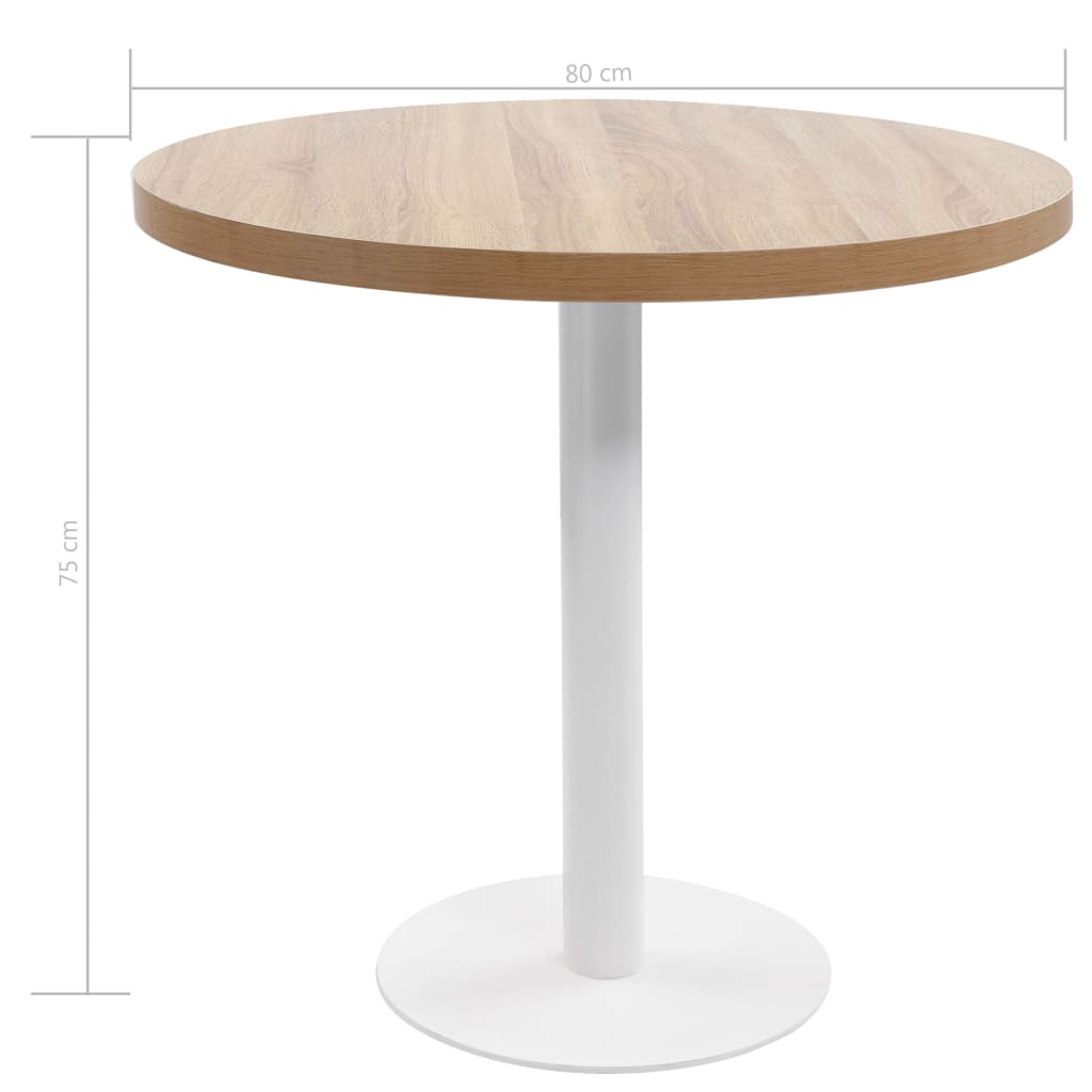 Τραπέζι Bistro Ανοιχτό Καφέ 80 εκ. από MDF