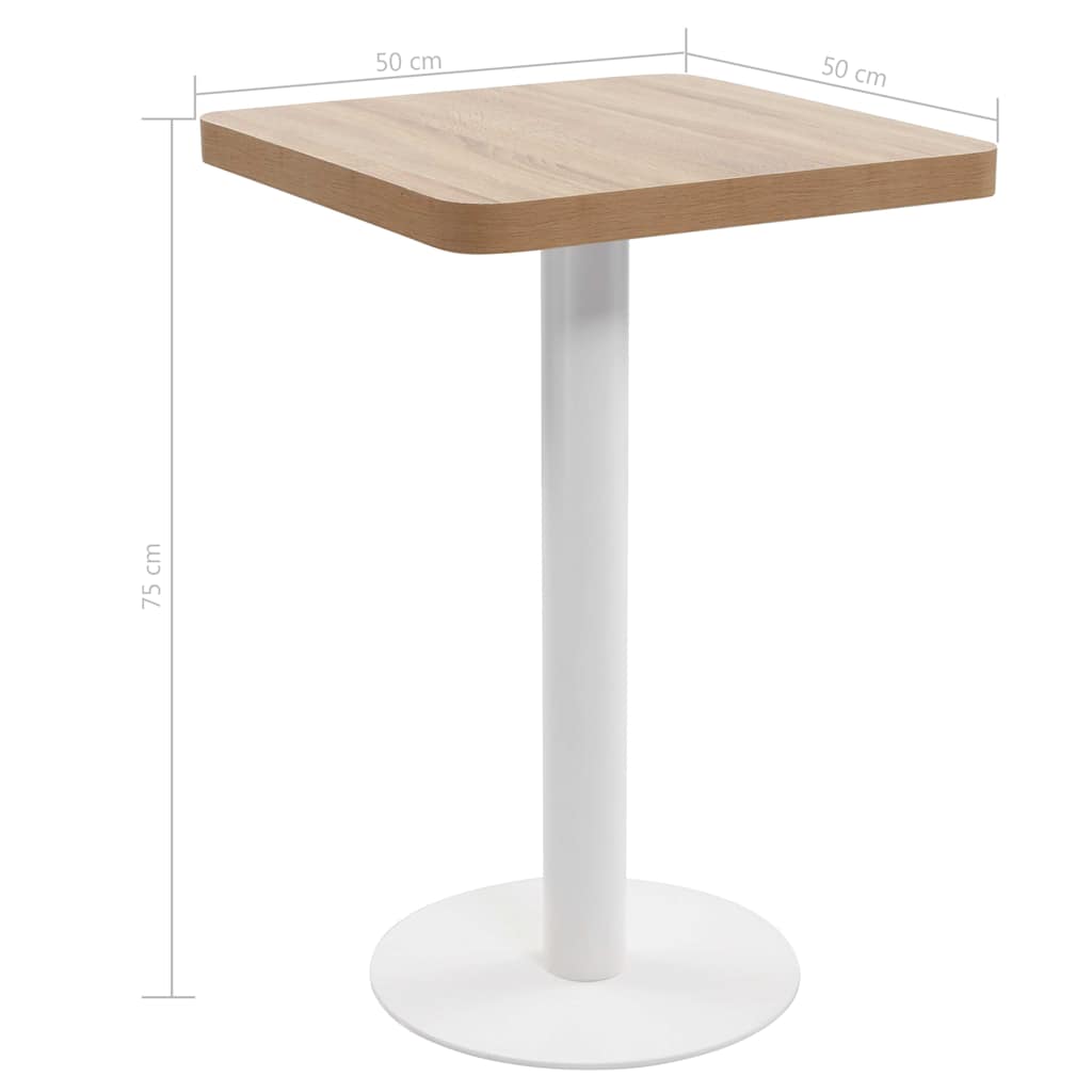 Τραπέζι Bistro Ανοιχτό Καφέ 50 x 50 εκ. από MDF