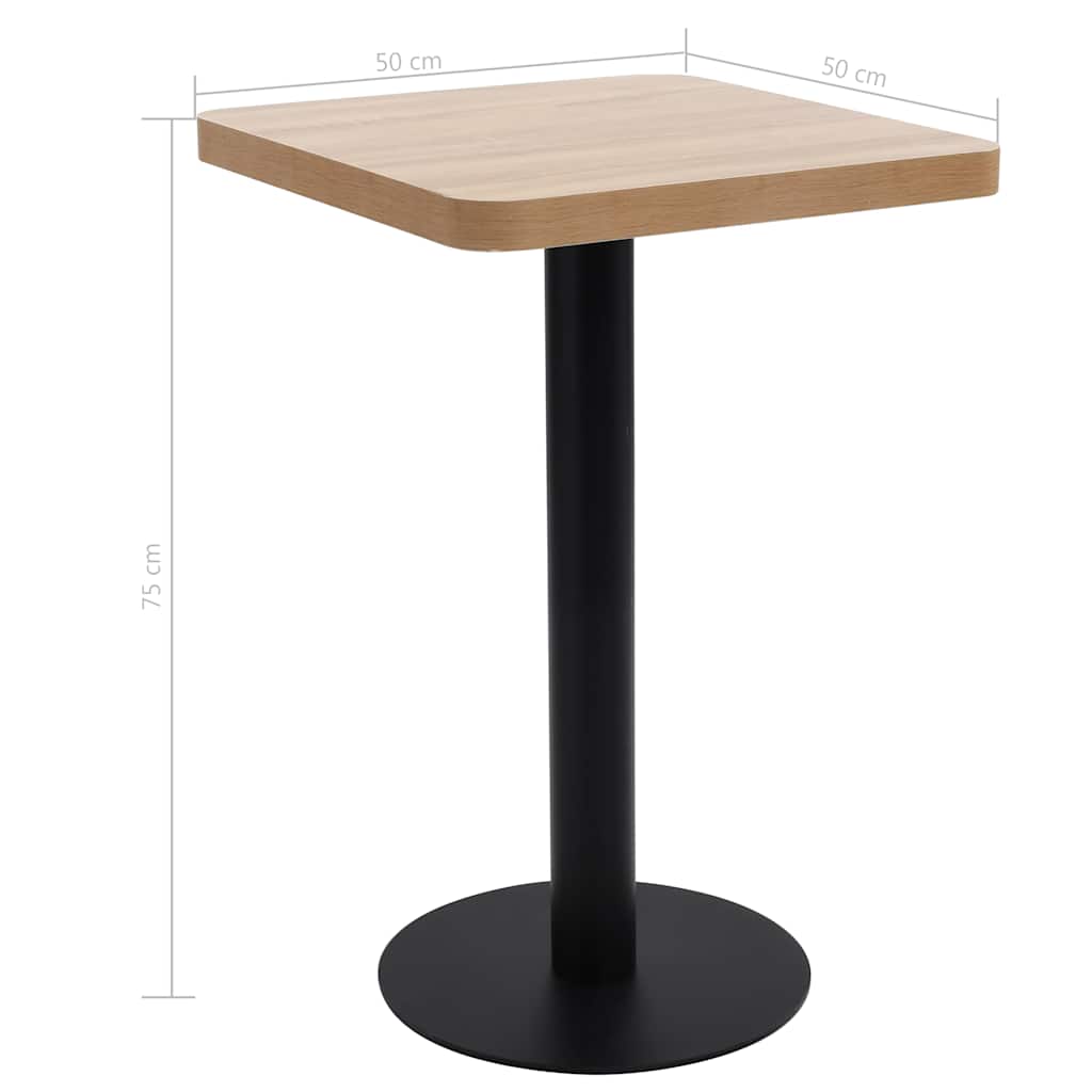 Τραπέζι Bistro Ανοιχτό Καφέ 50 x 50 εκ. από MDF
