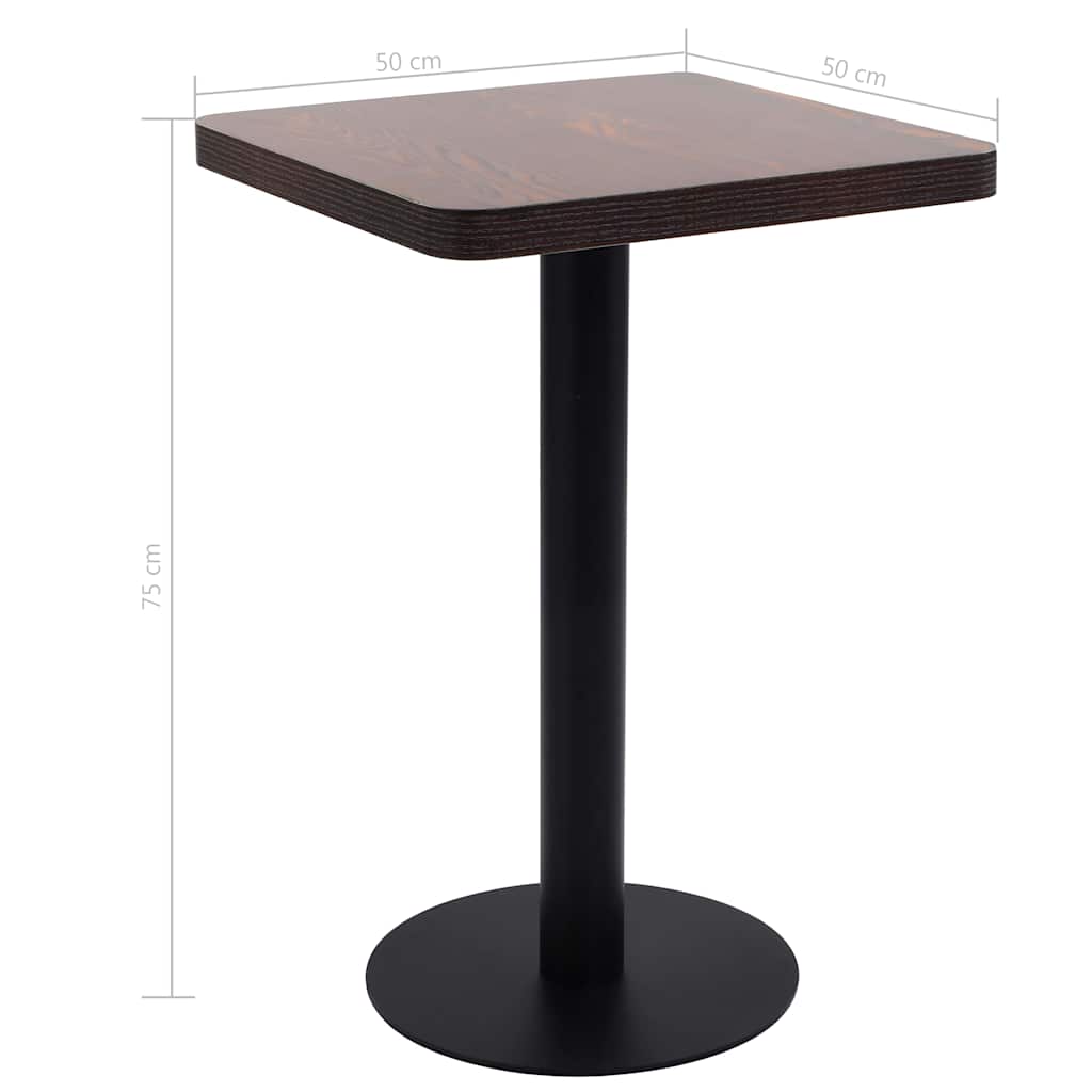 Τραπέζι Bistro Σκούρο Καφέ 50 x 50 εκ. από MDF