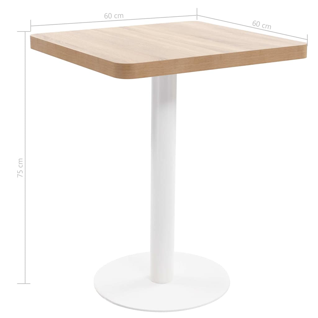 Τραπέζι Bistro Ανοιχτό Καφέ 60 x 60 εκ. από MDF