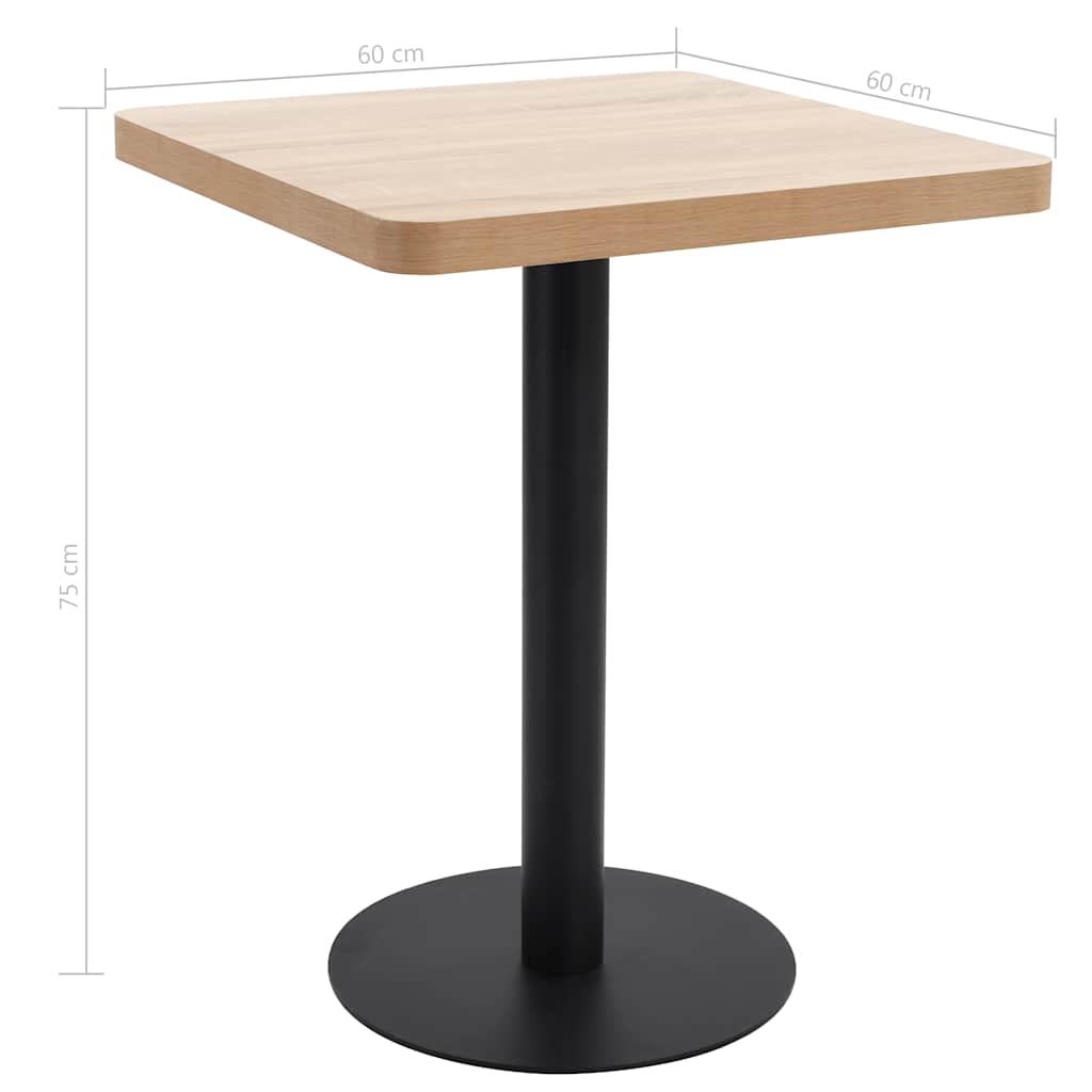 Τραπέζι Bistro Ανοιχτό Καφέ 60 x 60 εκ. από MDF