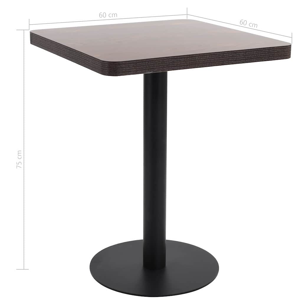 Τραπέζι Bistro Σκούρο Καφέ 60 x 60 εκ. από MDF