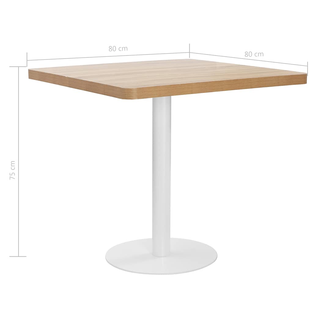 Τραπέζι Bistro Ανοιχτό Καφέ 80 x 80 εκ. από MDF