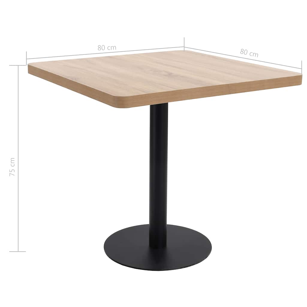 Τραπέζι Bistro Ανοιχτό Καφέ 80 x 80 εκ. από MDF