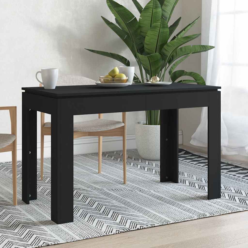 Τραπεζαρία Μαύρη 120 x 60 x 76 εκ. από Επεξ. Ξύλο