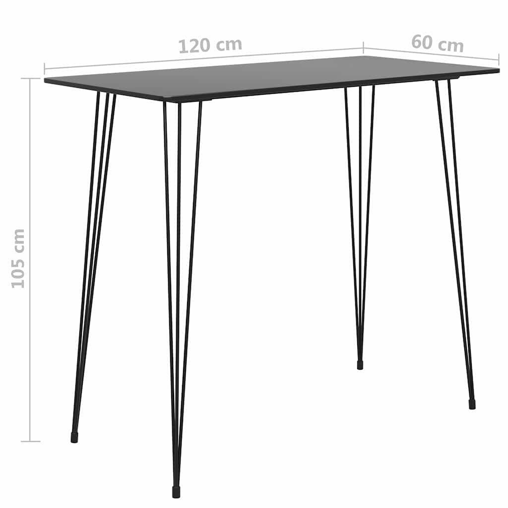 Τραπέζι Μπαρ Μαύρο 120 x 60 x 105 εκ.