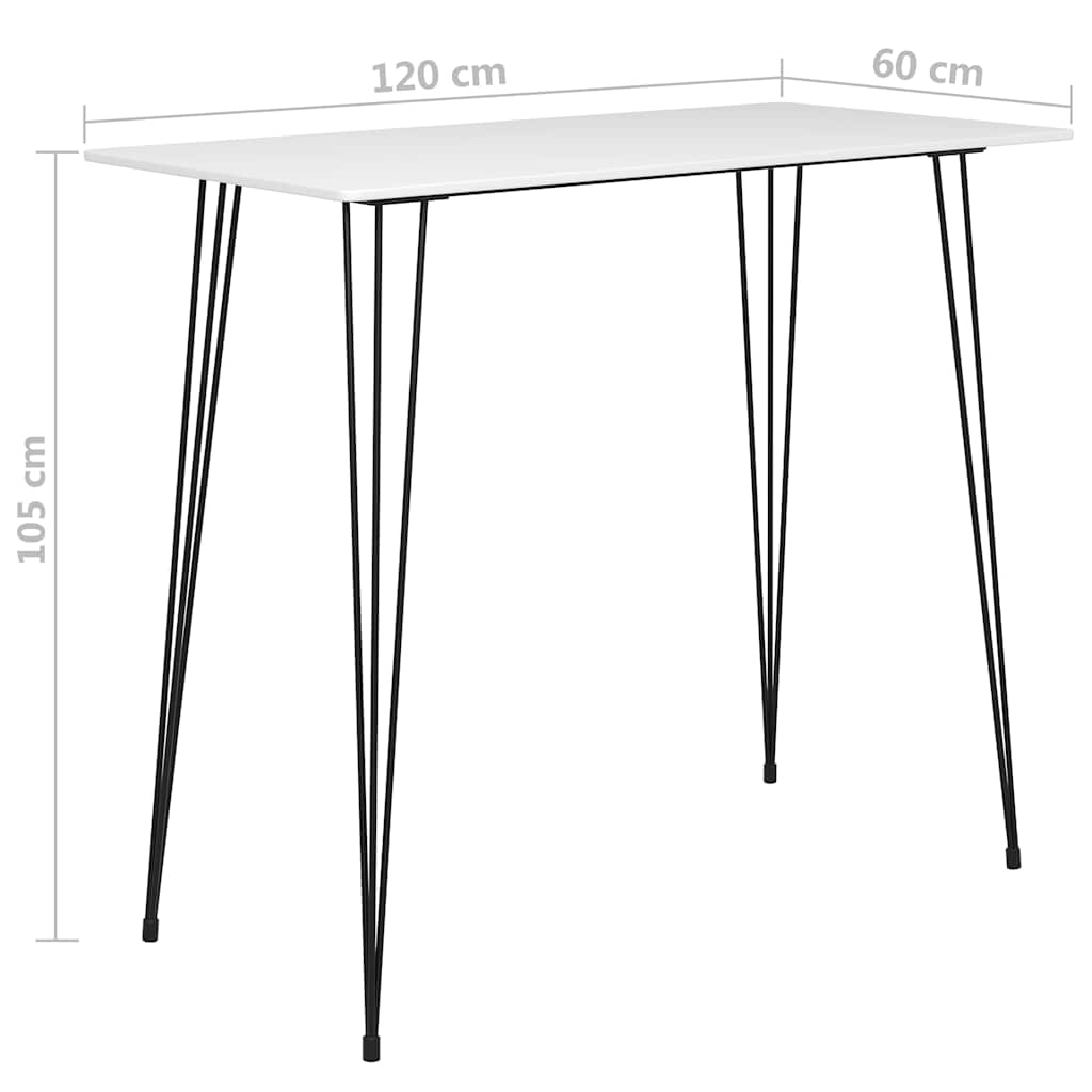 Τραπέζι Μπαρ Λευκό 120 x 60 x 105 εκ.