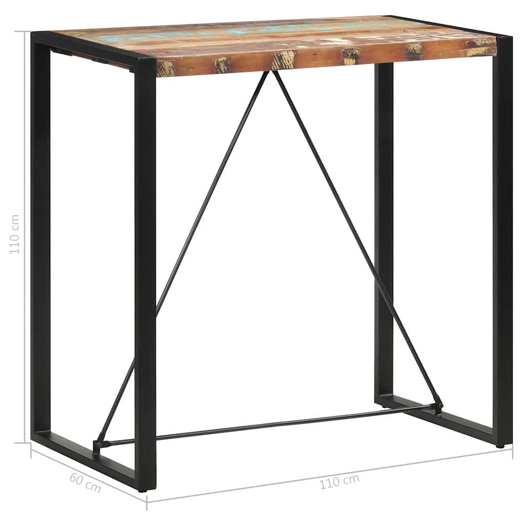 Τραπέζι Μπαρ 110 x 60 x 110 εκ. από Μασίφ Ανακυκλωμένο Ξύλο