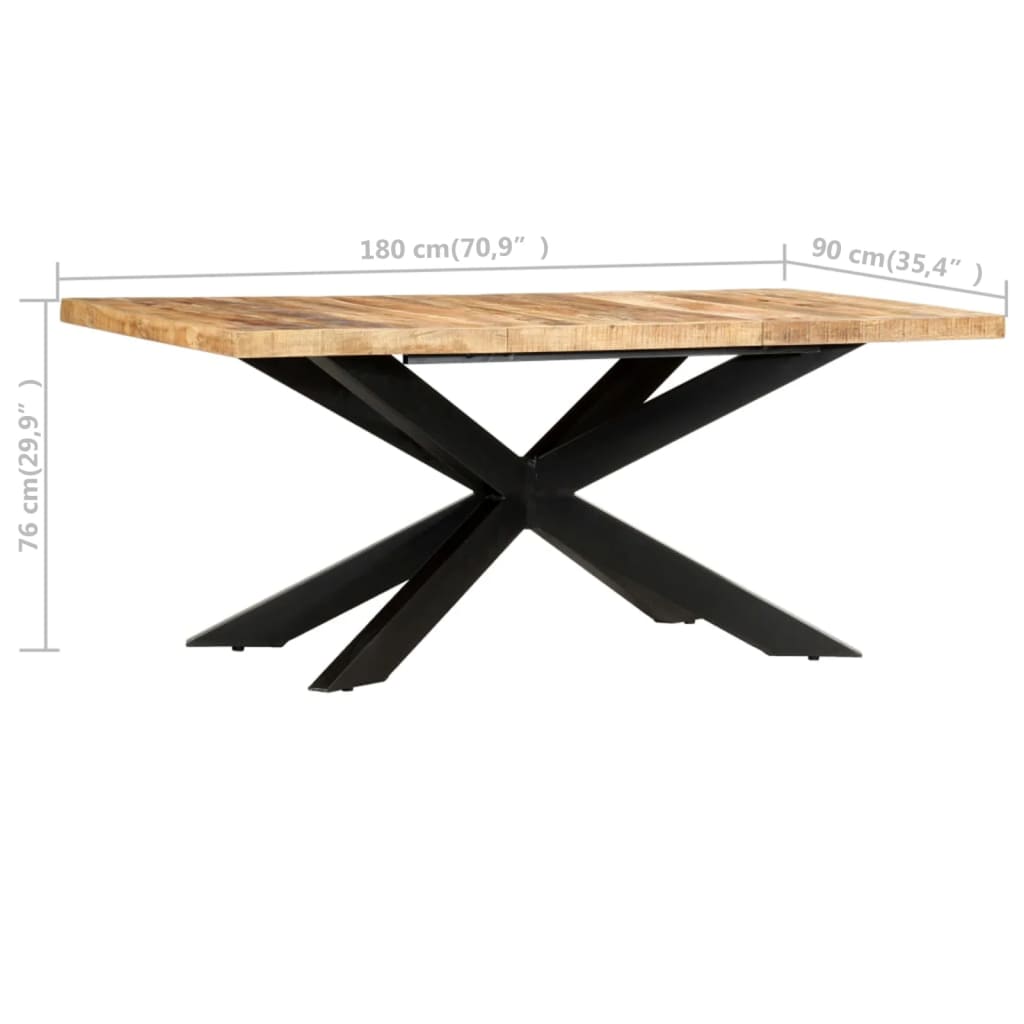 Τραπεζαρία 180 x 90 x 76 εκ. από Μασίφ Ακατέργαστο Ξύλο Μάνγκο