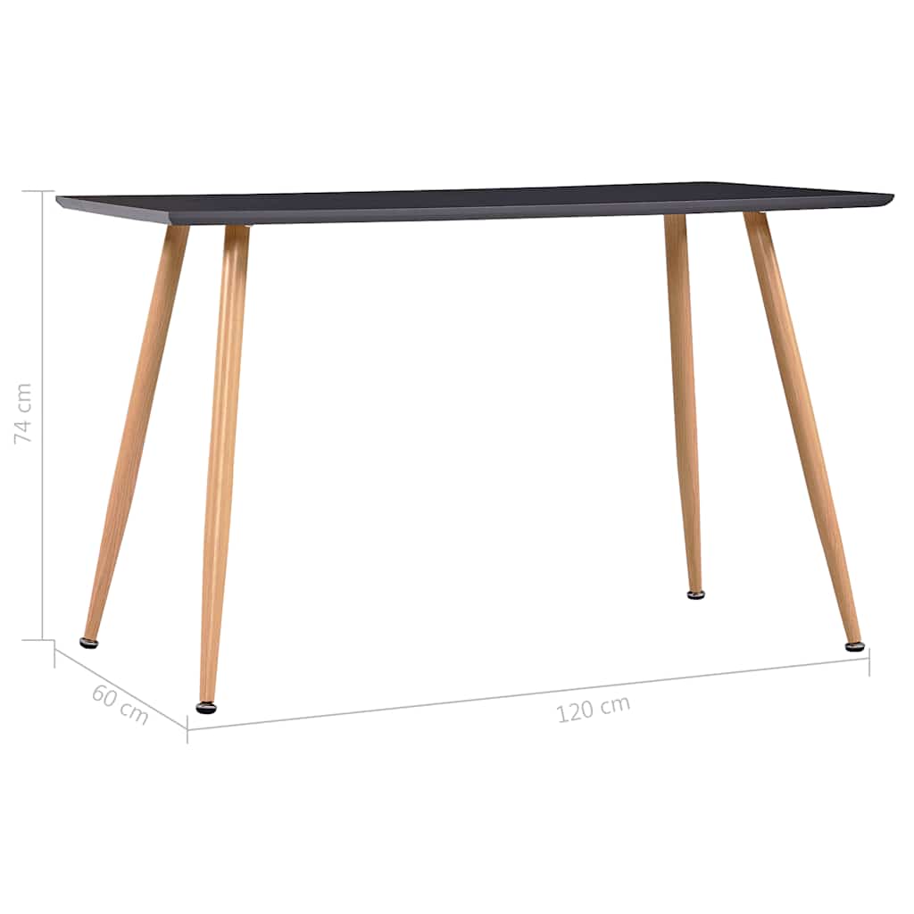 Τραπεζαρία Γκρι / Χρώμα Δρυός 120 x 60 x 74 εκ. από MDF