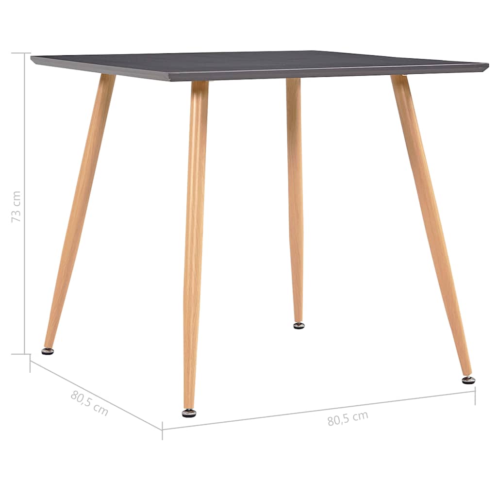 Τραπεζαρία Γκρι / Χρώμα Δρυός 80,5 x 80,5 x 73 εκ. από MDF