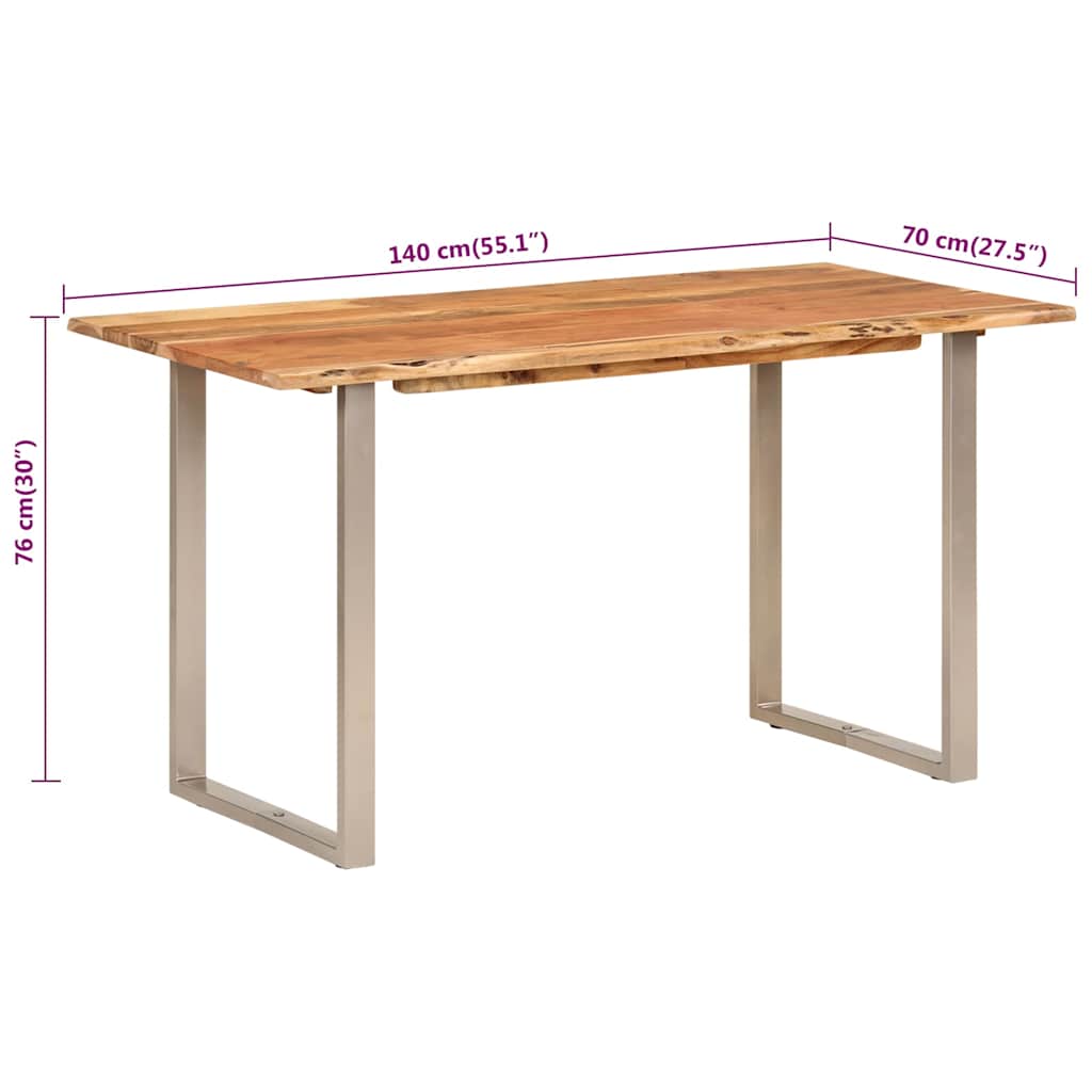 Τραπεζαρία 140 x 70 x 76 εκ. από Μασίφ Ξύλο Ακακίας