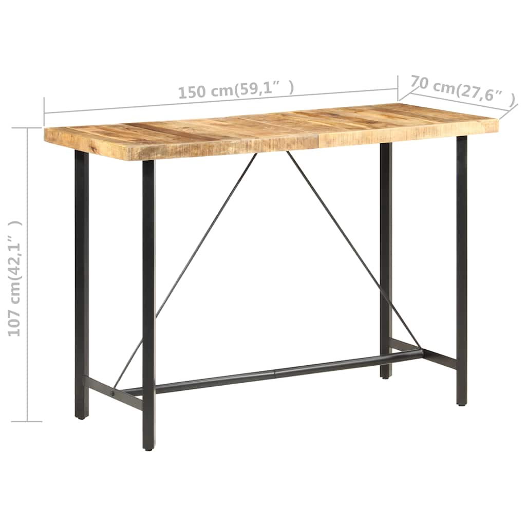 Τραπέζι Μπαρ 150 x 70 x 107 εκ. Ακατέργαστο Ξύλο Μάνγκο