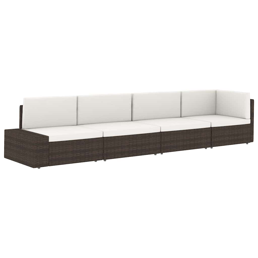 Καναπές Γωνιακός Τμηματικός Μαύρος από Συνθετικό Ρατάν