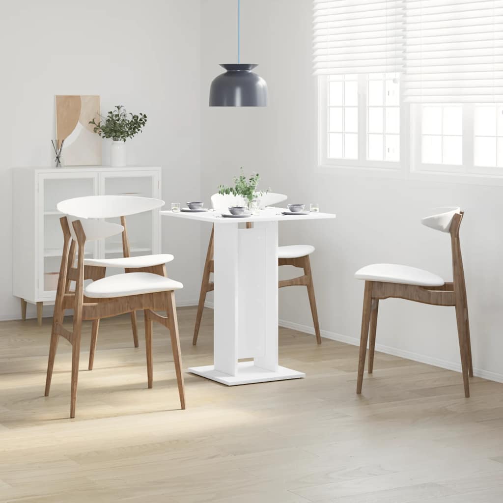 Τραπέζι Bistro Λευκό 60 x 60 x 75 εκ. Επεξ. Ξύλο
