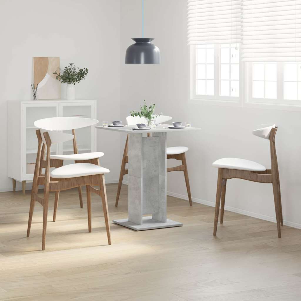 Τραπέζι Bistro Γκρι Σκυροδέματος 60 x 60 x 75 εκ. Επεξ. Ξύλο