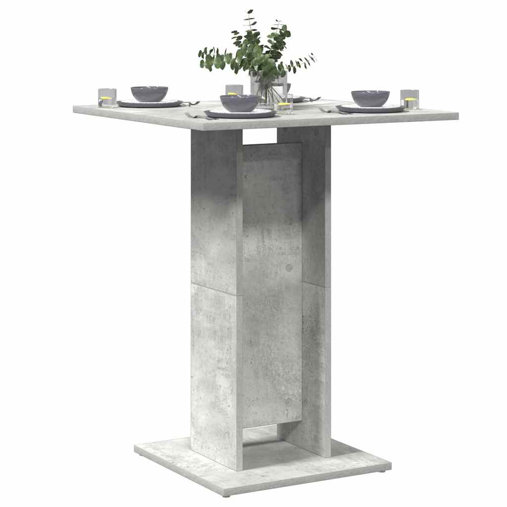 Τραπέζι Bistro Γκρι Σκυροδέματος 60 x 60 x 75 εκ. Επεξ. Ξύλο