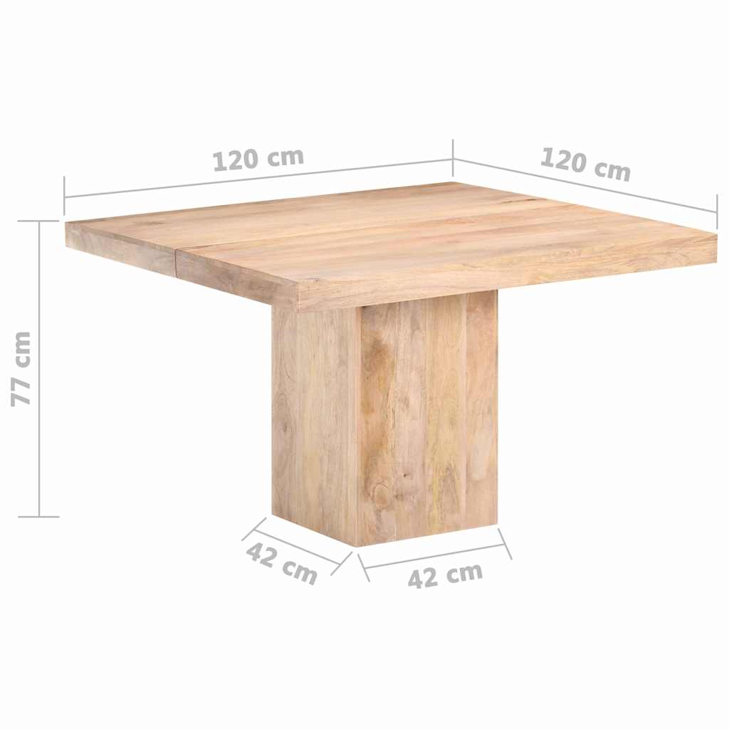 Τραπεζαρία 120 x 120 x 77 εκ. από Μασίφ Ξύλο Μάνγκο