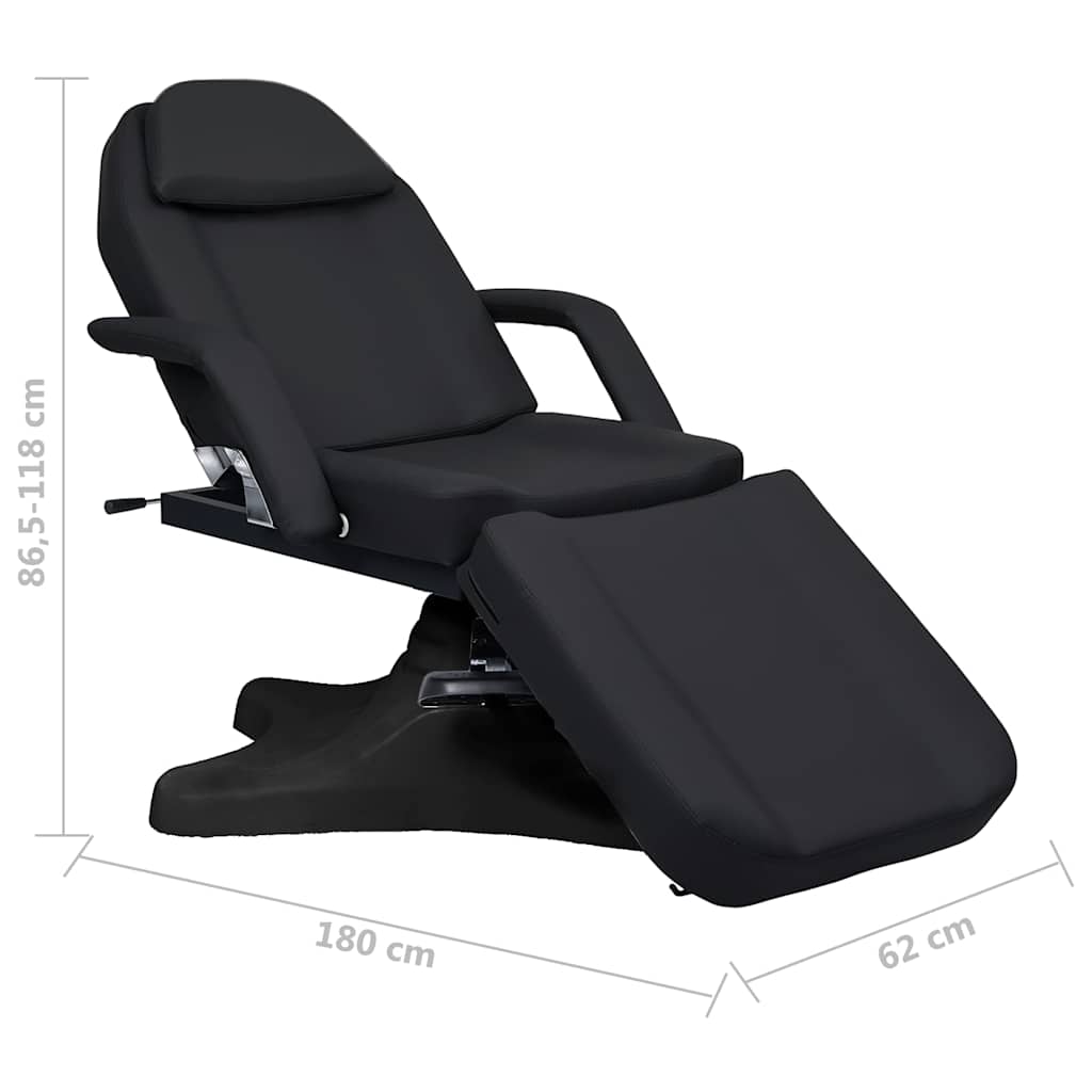 Κρεβάτι - Πολυθρόνα Αισθητικής Μαύρο 180 x 62 x (86,5-118) εκ.