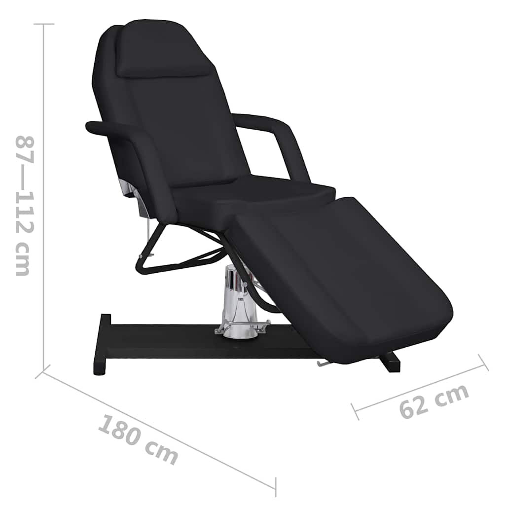 Κρεβάτι - Πολυθρόνα Αισθητικής Μαύρο 180 x 62 x (87-112) εκ.