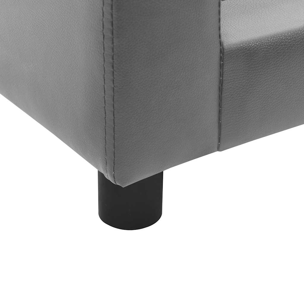 Καναπές-Κρεβάτι Σκύλου Γκρι 60x43x30 εκ. Βελουτέ/Συνθετ. Δέρμα