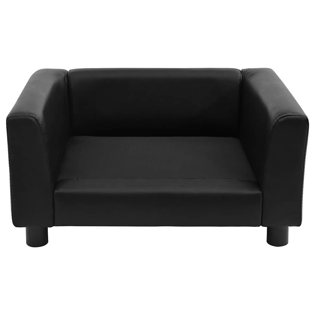 Καναπές-Κρεβάτι Σκύλου Μαύρο 60x43x30 εκ. Βελουτέ/Συνθετ. Δέρμα