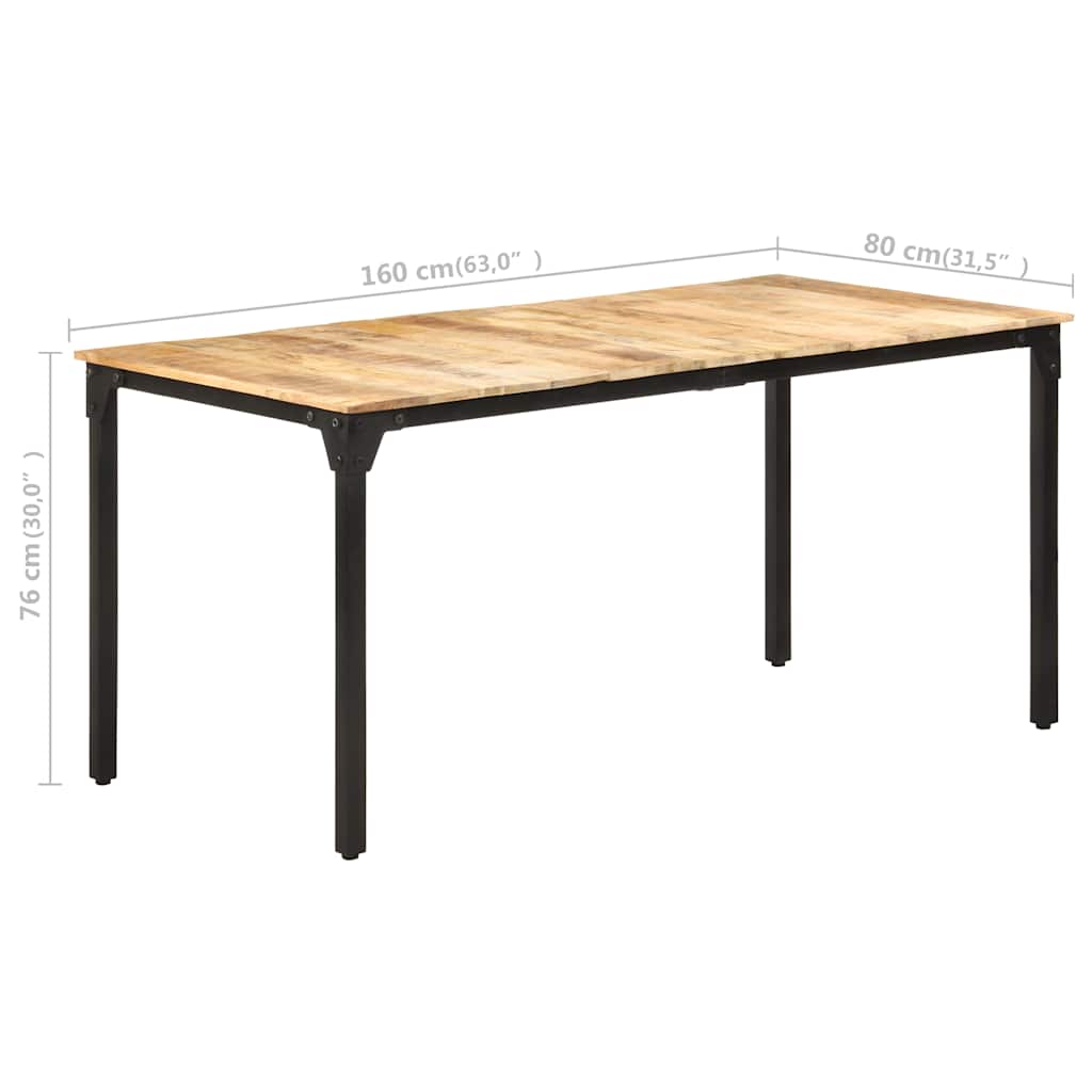Τραπεζαρία 160 x 80 x 76 εκ. από Ακατέργαστο Ξύλο Μάνγκο