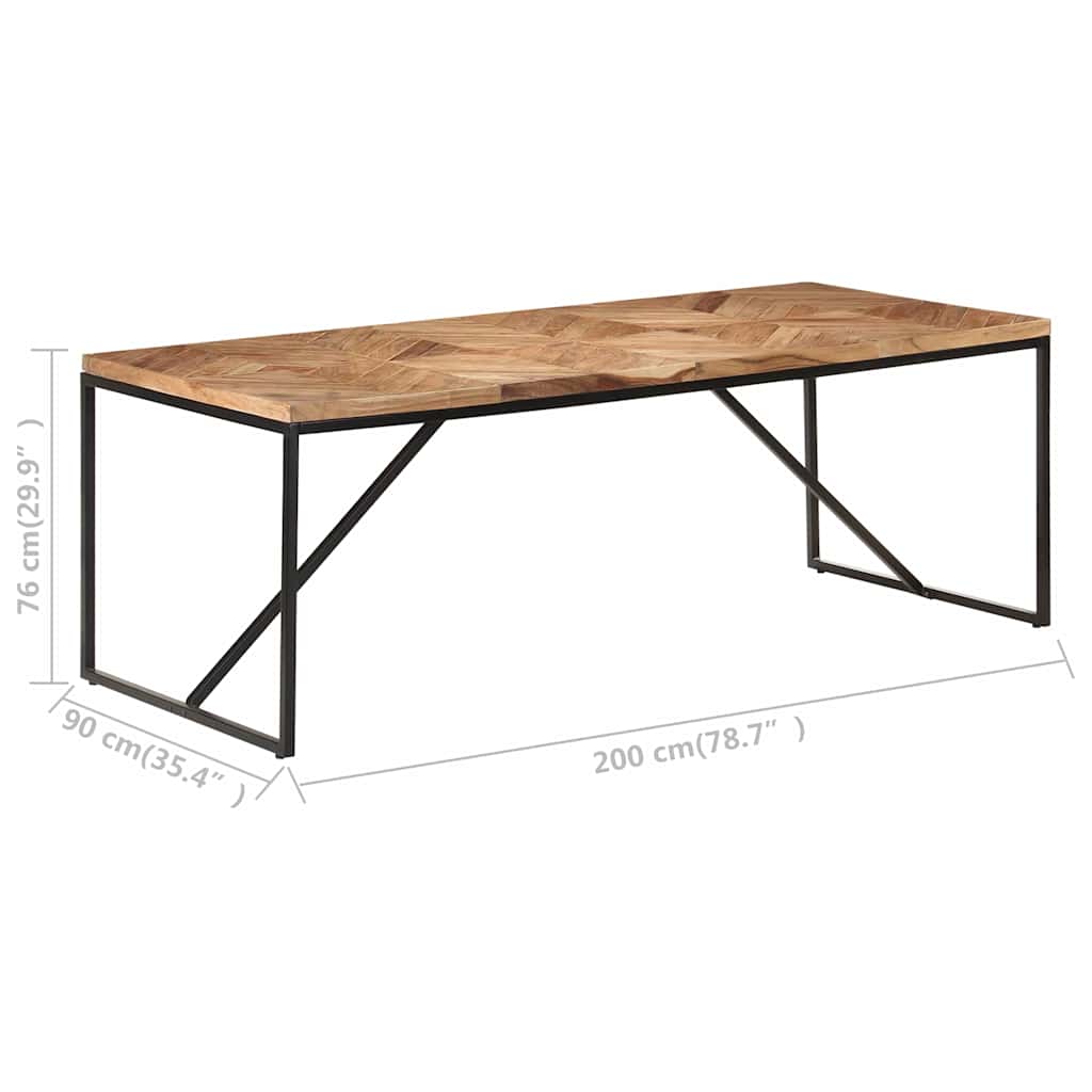Τραπεζαρία 200 x 90 x 76 εκ. από Μασίφ Ξύλο Ακακίας/Μάνγκο